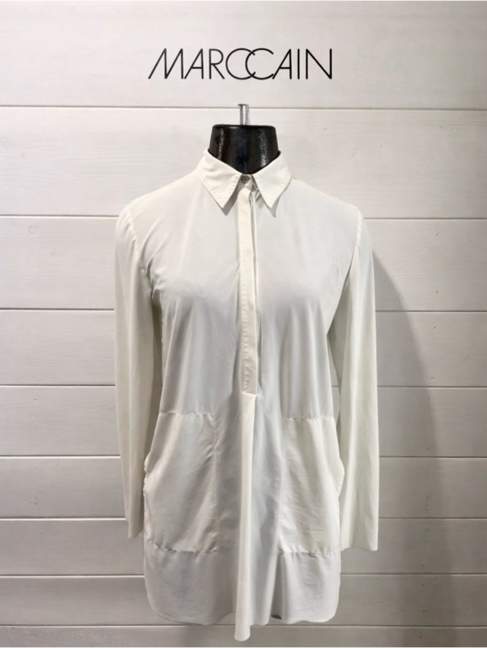 MARCCAIN - White Stretch Shirt - Estimated Size M